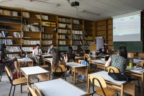 Worskhop in a library